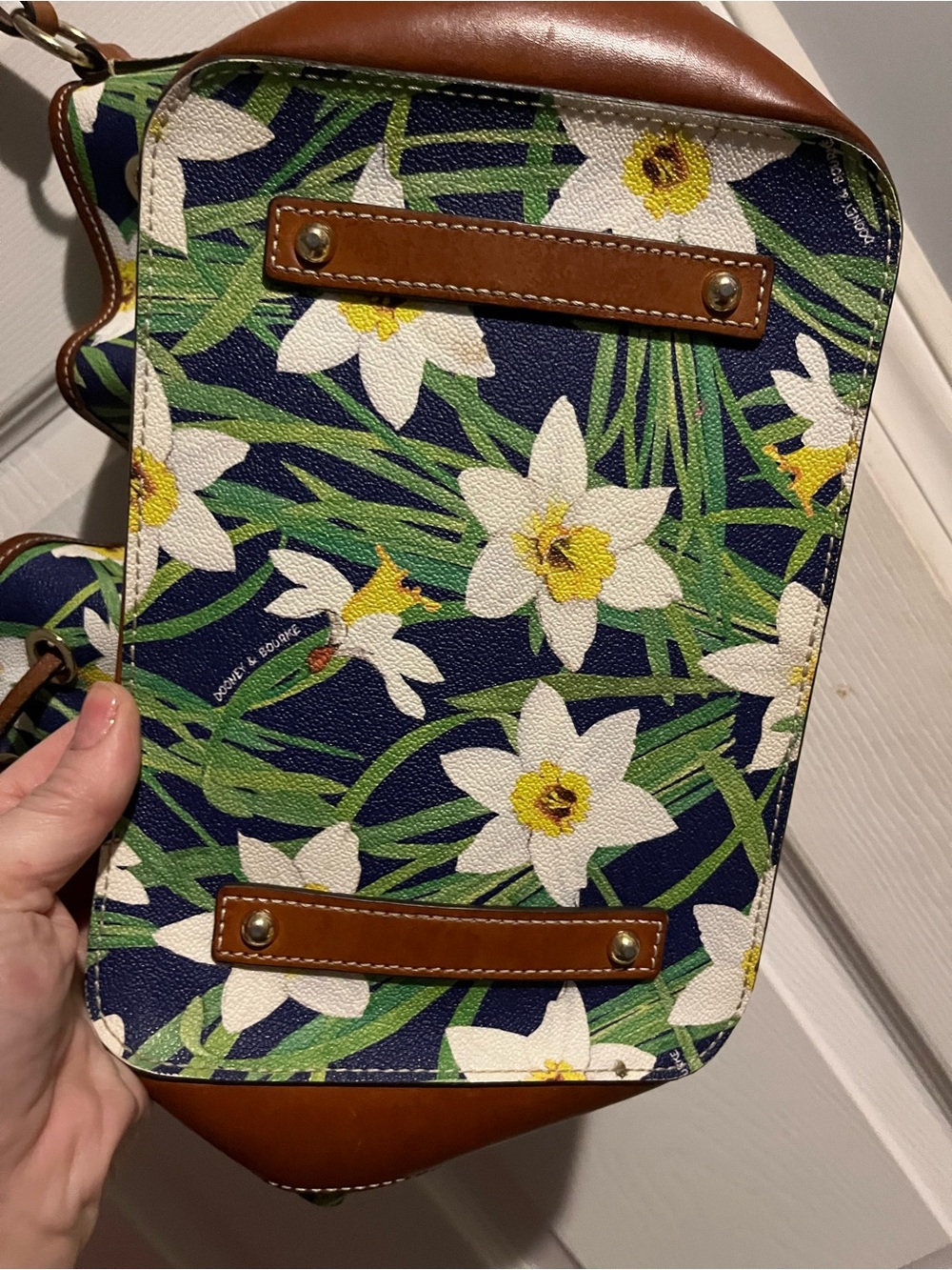 Dooney & Burke Daffodil Drawstring Bucket Bag with Leather Trim - Picture 3 of 5